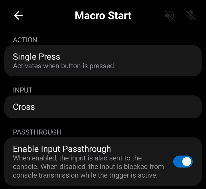Trigger Configuration screen with the Single Press action selected