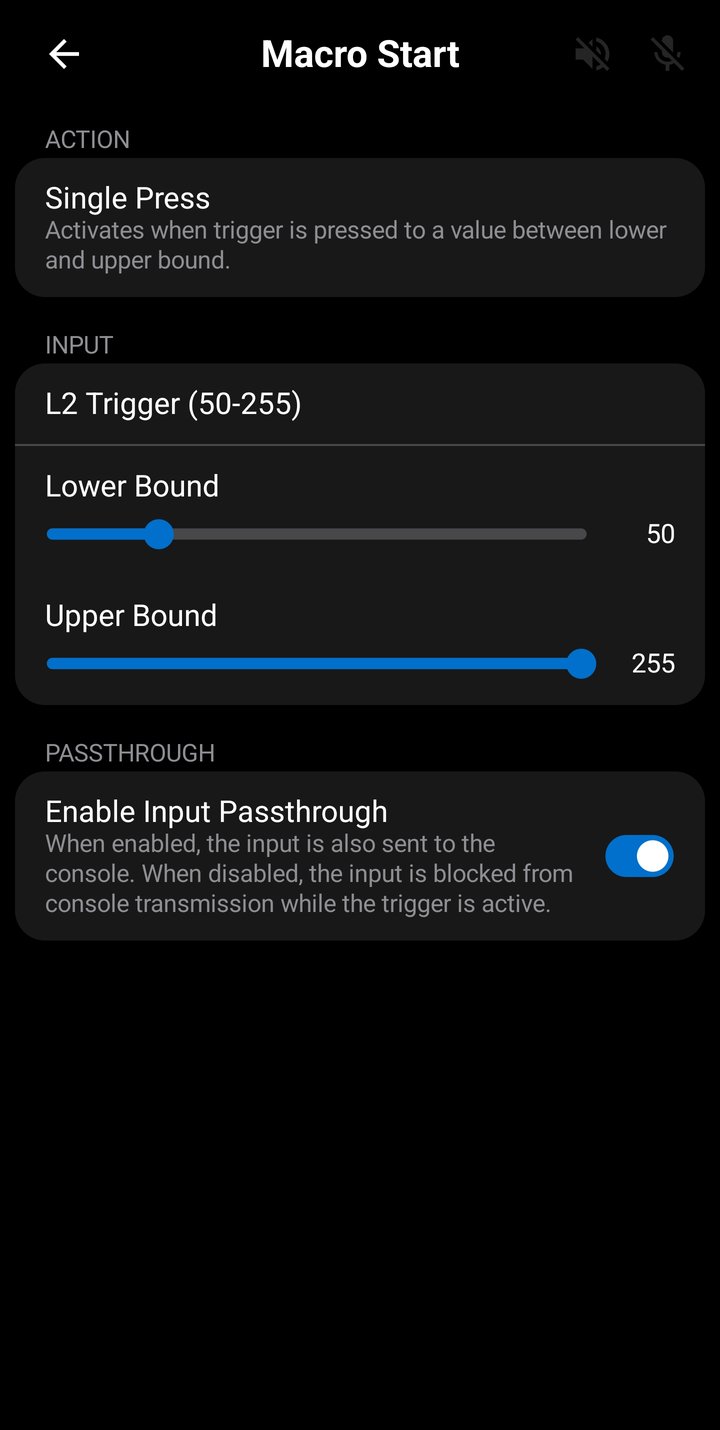 Trigger input selection - buttons